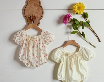 Body floral para bebé niña: Mameluco de algodón para bebé de verano (0-24 meses)