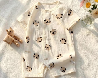 Floral Baby Romper, 100% Cotton Summer Jumpsuit