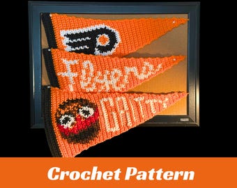 Philadelphia Sports Crochet Pennant Flag Patterns (PDF) | Wall Hanging