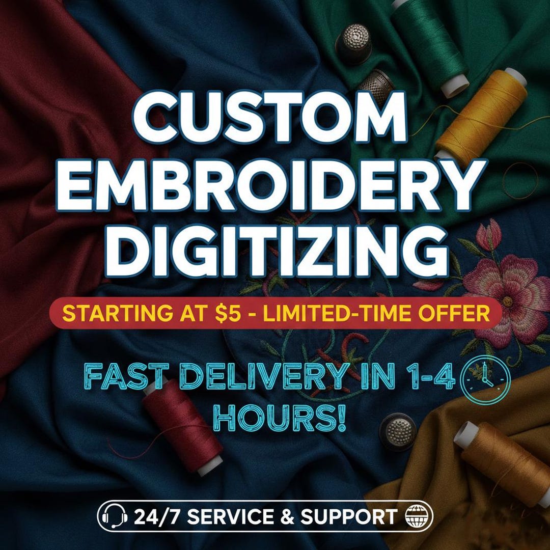 Custom Embroidery Digitizing, Logo Digitizing, Custom Digitize ,image ...