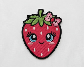 Cute Strawberry Machine Embroidery Design, Kawaii Fruit Embroidery File for Kids, Sweet Berry Digital Download, PES DST JEF Files