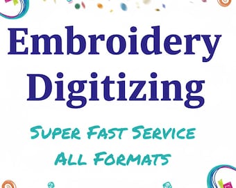 Servicio súper rápido / Digitalización de bordados personalizados / Todos los formatos / Logotipo a PES, DST, EXP