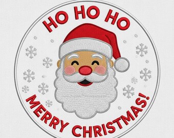 Diseño de bordado de cara de Papá Noel: Arte de máquina navideña (Descarga digital)