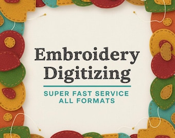 Servicio de digitalización de bordados: logotipo personalizado, imagen a archivo PES DST JEF
