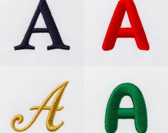 Machine Embroidery Letter A Designs, Four Font Styles (Digital Download)