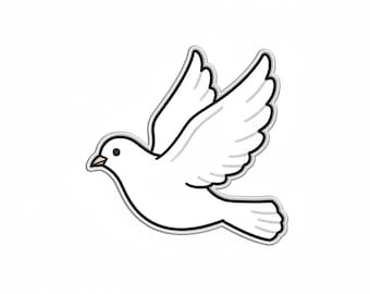 Peace Dove Machine Embroidery Design: Christian Baptism Memorial (Digital File)
