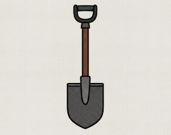 Shovel Machine Embroidery Design, Garden Applique (Digital File)