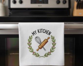 Archivo de bordado de corona de cocina: Diseño de rodillo y batidor (archivo digital)