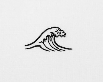 Minimalist Wave Embroidery Design, Japanese Ocean Line Art (pes, dst, exp, jef, hus, vip, vp3, xxx)