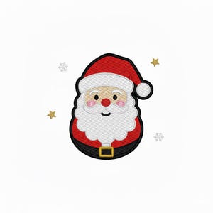 Cute Santa Face Design Embroidery File for Kids Shirt Decor, Christmas Applique Digital Download, Jolly Old Saint Nicholas Patch