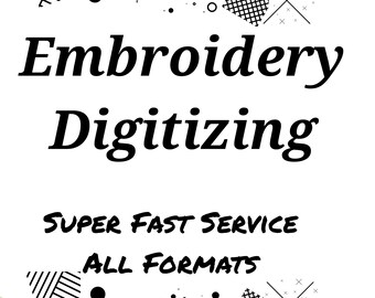 Servicio de digitalización de bordados personalizados y súper rápidos / Todos los formatos / Logotipo a DST, PES, EXP