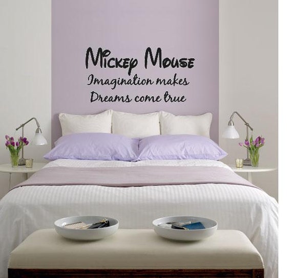 Wall Lettering Imagination Makes Dreams Come True Mickey Mouse
