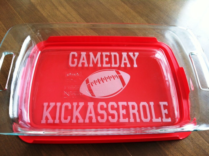 Personalized Custom Pyrex 3 quart casserole dish Engagement Party Lid Included Wedding House Warming