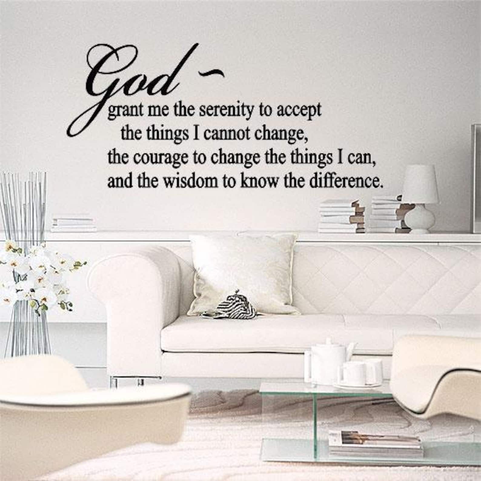 Serenity Prayer Wall Lettering Vinyl Decal Words God Decal Etsy