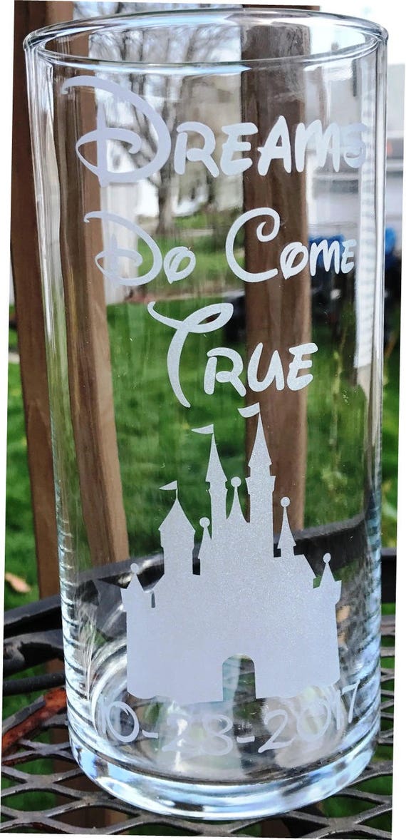 Engraved Wedding Centerpiece Dreams Do Come True With Castle Etsy