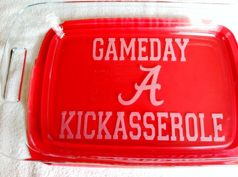 Personalized Custom Pyrex 3 quart casserole dish Engagement Party Lid Included Wedding House Warming
