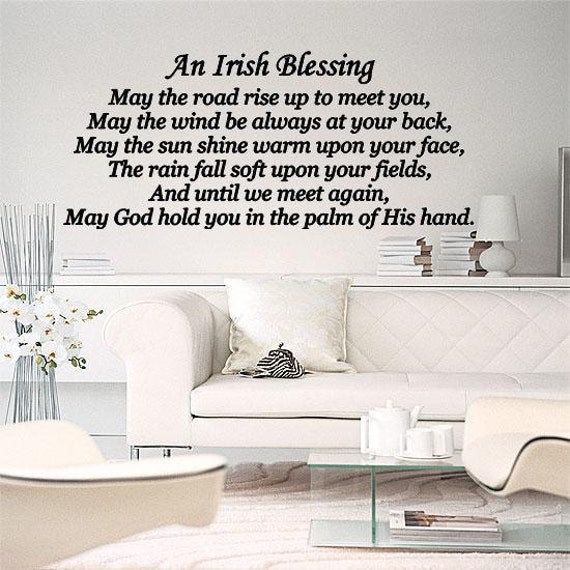 May The Road Rise To Meet You Old Irish Blessing Vinyl Decal Wall Sticker Words