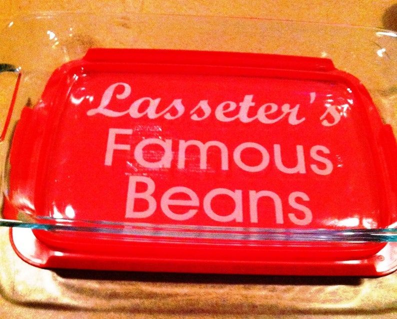 Personalized Custom Pyrex 3 quart casserole dish Engagement Party Lid Included Wedding House Warming
