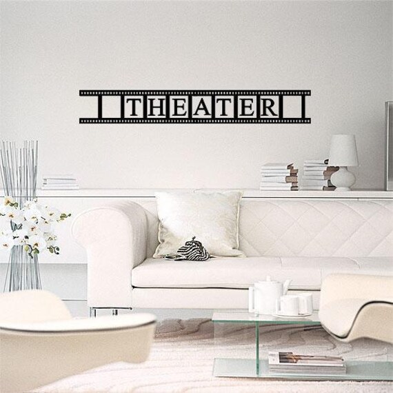 Items similar to Wall Lettering Decal THEATER FILM STRIP 6 X 40 on Etsy