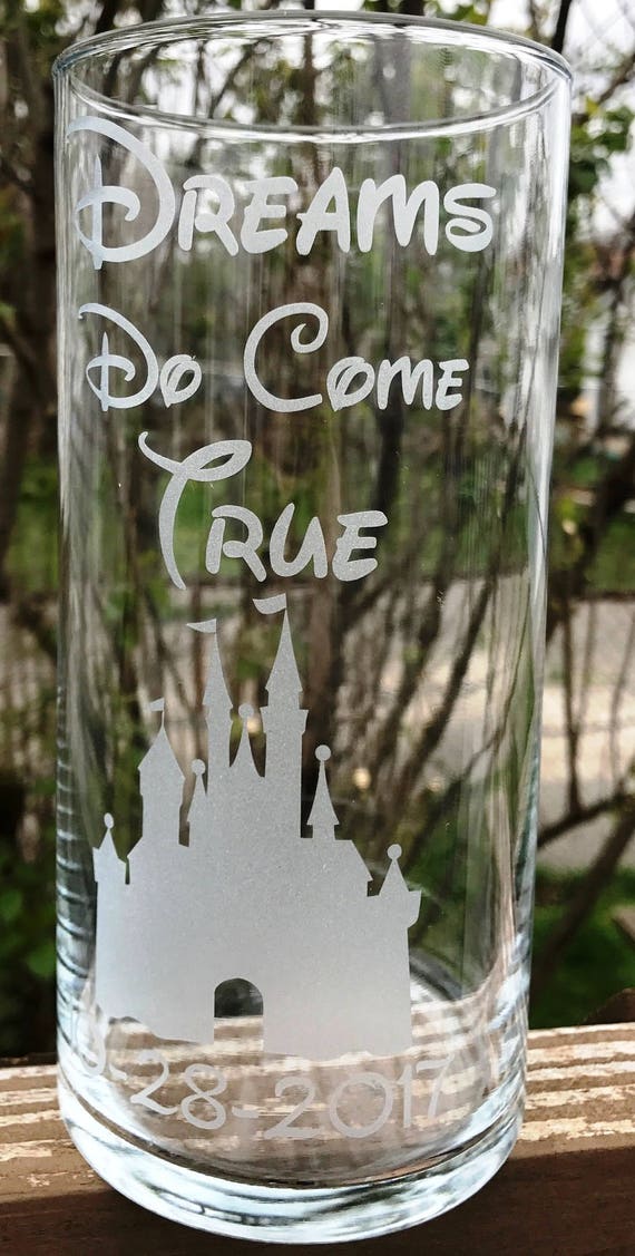 Graviert Mit Schloss Geätzten Glas Vase Kerzenständer Prinzessin Disney Themed Hochzeit Träume Tun Come True Hochzeit Herzstück