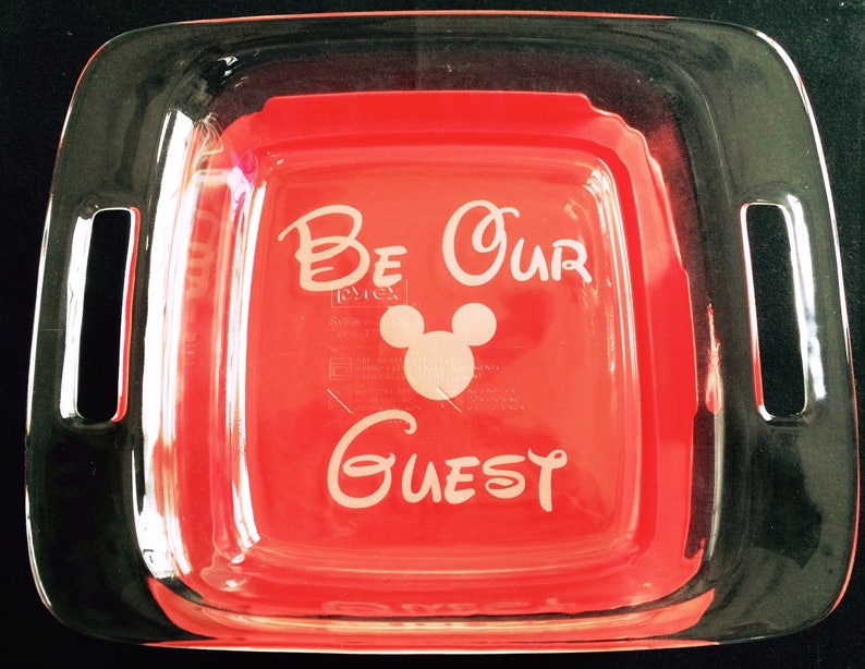 Be Our Guest Disney Mickey Mouse Casserole Dish Pyrex 8 X 8 Etsy