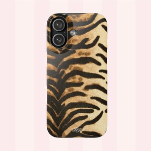 Handyhülle mit Tigerprint, iPhone- und Samsung-Hülle, glänzend oder matt, cooler Girl-Look