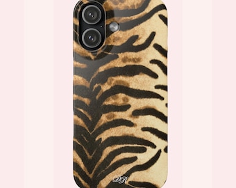 Tiger Print Phone Case, iPhone & Samsung Cover, Glossy or Matte Finish, Cool Girl Aesthetic