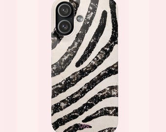 Wild Glitter | Zebra Print Phone Case | iPhone & Samsung Cover | Glossy or Matte Finish | Cool Girl Aesthetic