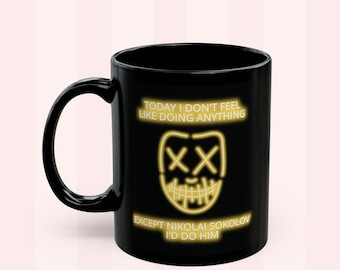 God of Fury Inspired Mug | Nikolai Sokolov Black Mug | Lotus Flower Ceramic Cup | God of Legacy Series | Dark Romance Books Aesthetic