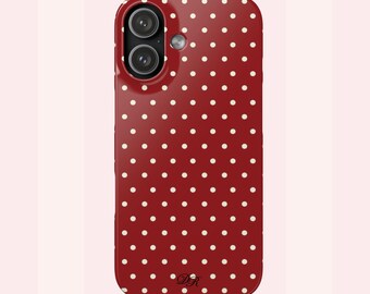 Red White Polka Dots Phone Case | iPhone & Samsung Cover | Glossy or Matte Finish | Cool Girl Aesthetic