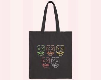 Legacy of Gods Inspired Tote Bag | The Heathens Masks Canvas Tote | Rina Kent Cotton Bag | Dark Romance Book Aesthetic