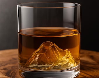 3D Mountain Whiskey Glass – Borosilicate Crystal Scotch Tumbler