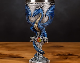 Viking Dragon Skull Goblet • Gothic Wine Chalice, 200ml Stainless Steel