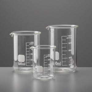 Becher da laboratorio in vetro borosilicato - Misurino graduato trasparente per laboratori di chimica, biologia e scienze