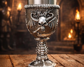 Viking Dragon Skull Goblet – Norse Medieval Wine Chalice