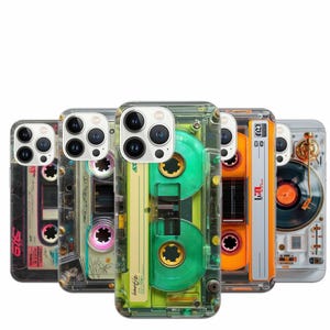 Funda para teléfono con diseño de casete personalizado, regalo retro de música de los 90 para él, funda estética vintage para iPhone 16 15 14 Pro Max y Samsung Galaxy Pixel.