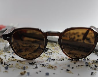 Handgefertigte Unisex Sonnenbrille, Schildpatt Rahmen, Retro Brille