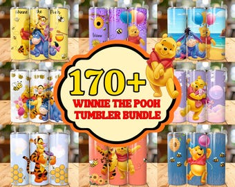 170+ bundel Winnie de Pooh-beker wrap, Pooh-beker, Pooh png, cartoon beker wrap, Winnie de Poeh-sublimatie, 20 oz Pooh beker wrap