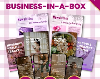 Hormongesundheit Premium-Business-System (PLR), Komplettpaket für Zyklussynchronisation, 6 eBooks, Onboarding-Kit, Marketing-Kit, digitales Produkt