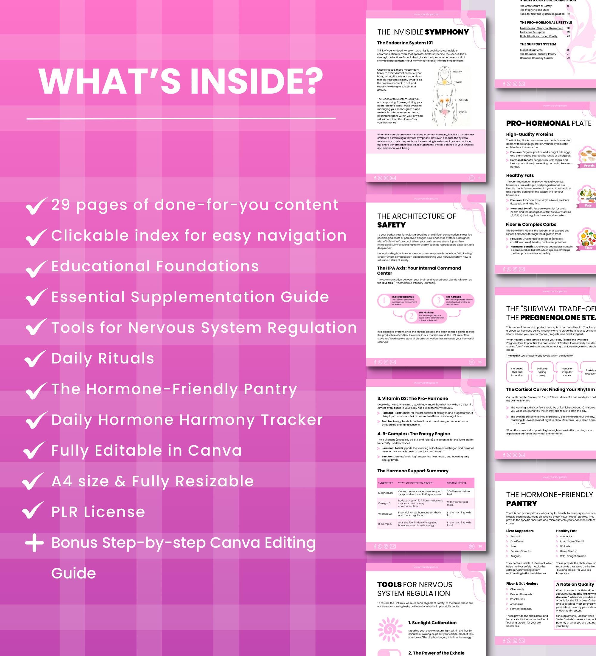 Hormone Balance Guide for Women | Wellness Coach PLR Template | Women's ...