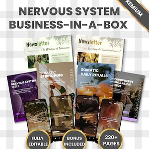 Somatic Coaching Business System, Marketing & Onboarding Kit, Nervous System Regulation Canva Templates PLR, Wellness Business-in-a-Box
