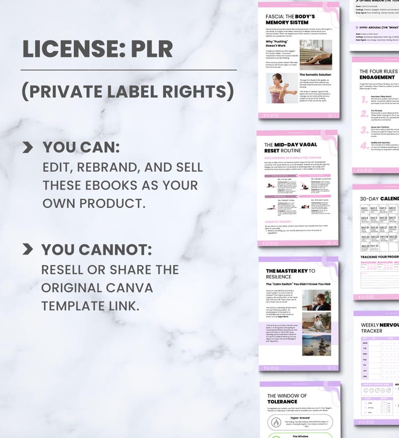 K&ouml;nnte beinhalten: Ein digitales Produkt mit dem Text "LICENSE: PLR (PRIVATE LABEL RIGHTS)". Das Produkt umfasst editierbare E-Books, die umbenannt und verkauft werden k&ouml;nnen. Das Bild enth&auml;lt auch den Text "YOU CAN" und "YOU CANNOT".