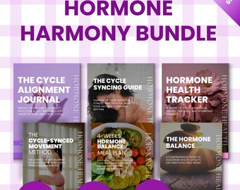 Hormone Balance PLR Bundle, Cycle Syncing Guide, Canva Template for Wellness Coaches, Hormone Health Meal Plan, Fitness, Tracker, Journal