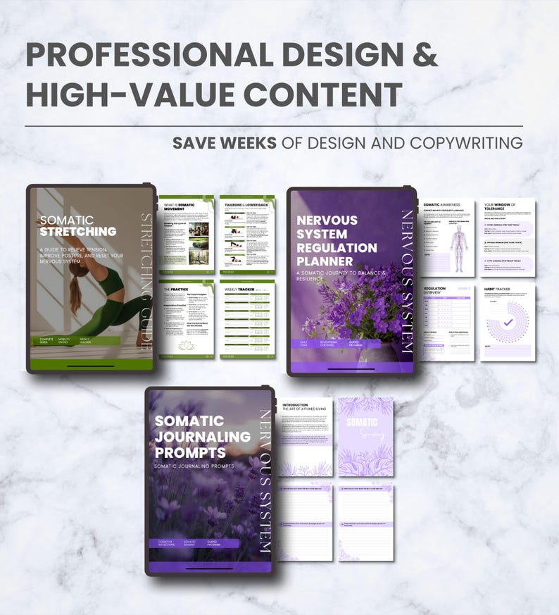 Somatisches Coaching-Business-System, Marketing- und Onboarding-Kit, PLR-Canva-Vorlagen zur Regulierung des Nervensystems, Wellness-Business-Komplettpaket Bild 5