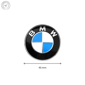 BMW Steering Wheel Emblem | 45mm Aluminum Logo Decal | Easy Install Car Badge Replacement