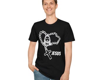 Jesus Graphic Unisex Softstyle T-Shirt, Faith-Based Apparel, Christian Gift, Casual Wear, Religious Tee, Spiritual Clothing