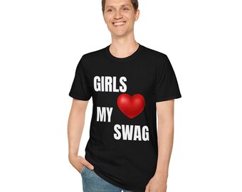 Unisex Graphic T-Shirt with 'Girls Heart My Swag' Design | Perfect for Casual Wear, Gifts, Summer Outfits, Parties, and Festivals