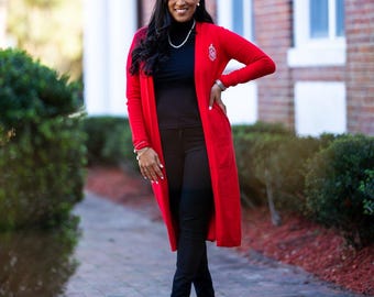 DST Long ALL Red Cardigan