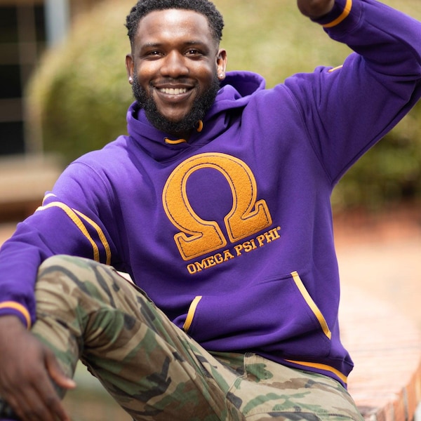 Sudadera con capucha universitaria Omega