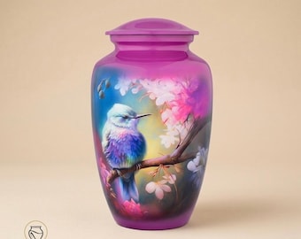 Cremation Urns for Ashes Adult | Bird Floral Memorial Urn | Decorative Funeral Urn | Metal Keepsake Urn | Sympathy Gift